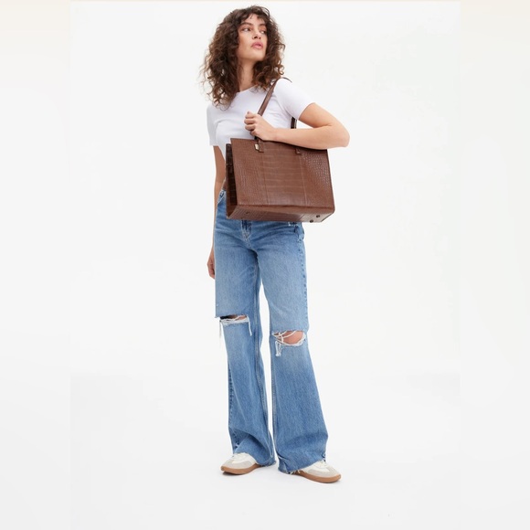 Beis Work Tote Laptop Travel Bag | Maple Croc - Picture 5 of 5